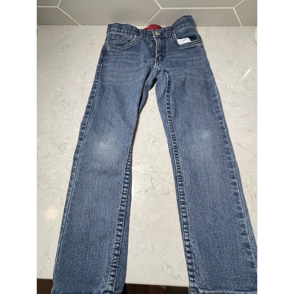 Levis Boys Size 6 Medium Wash Denim Jeans Adjustable Waist 511 Slim Fit Stretch